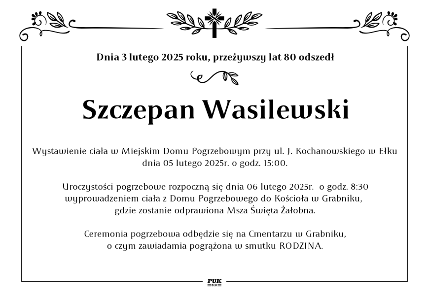 Szczepan Wasilewski - nekrolog